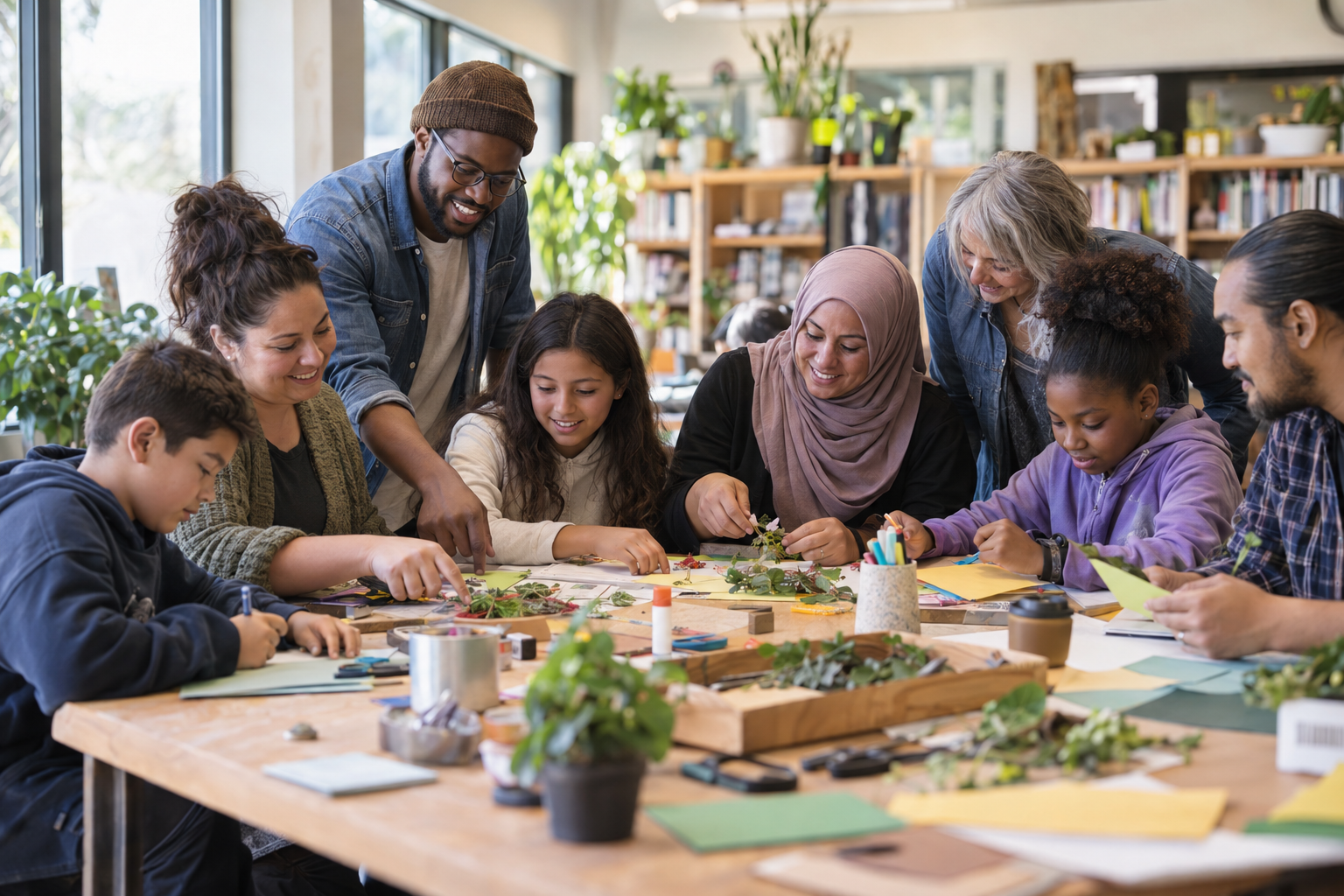 Multicultural adults and young people learning together